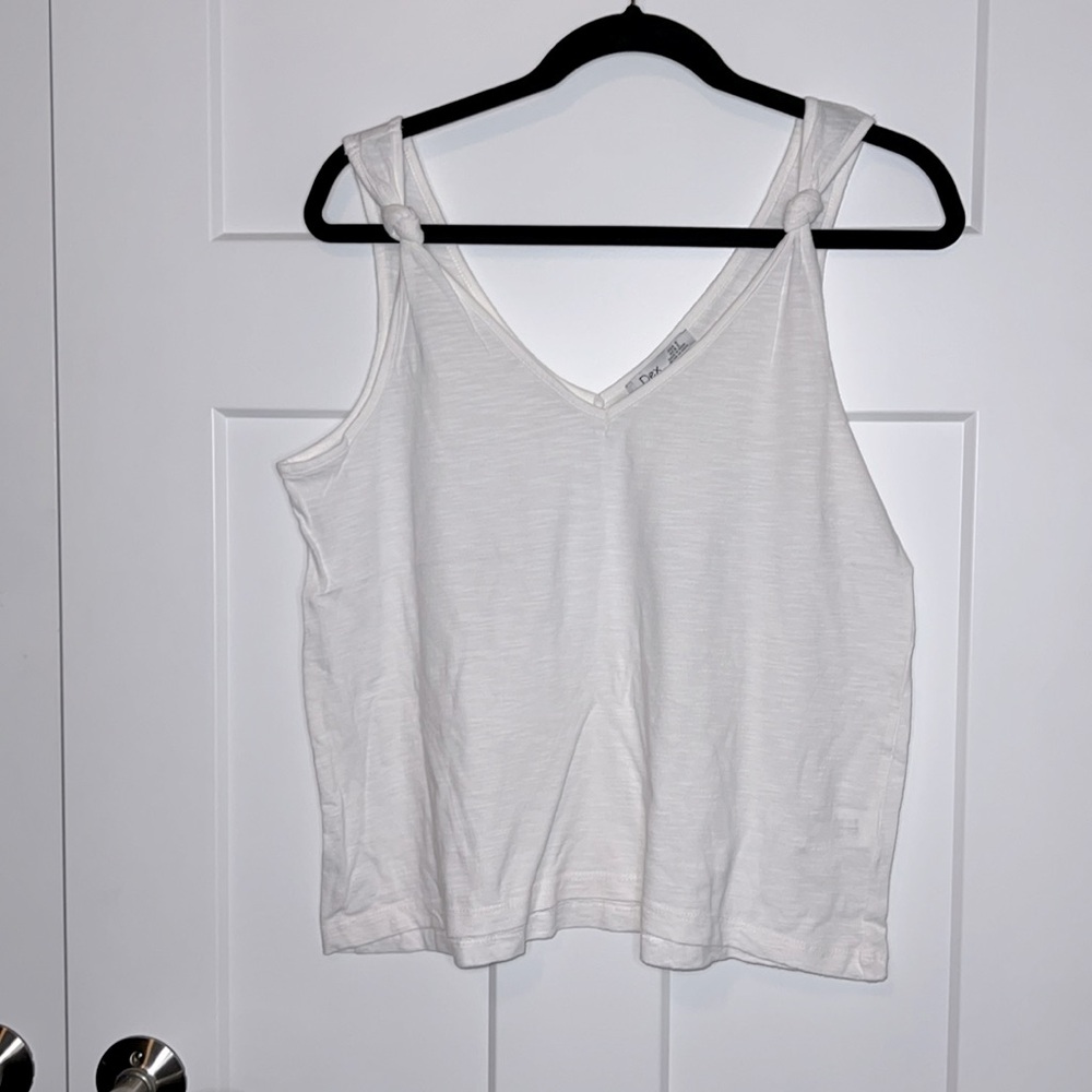 NWT DEX White Knotted Tank Top